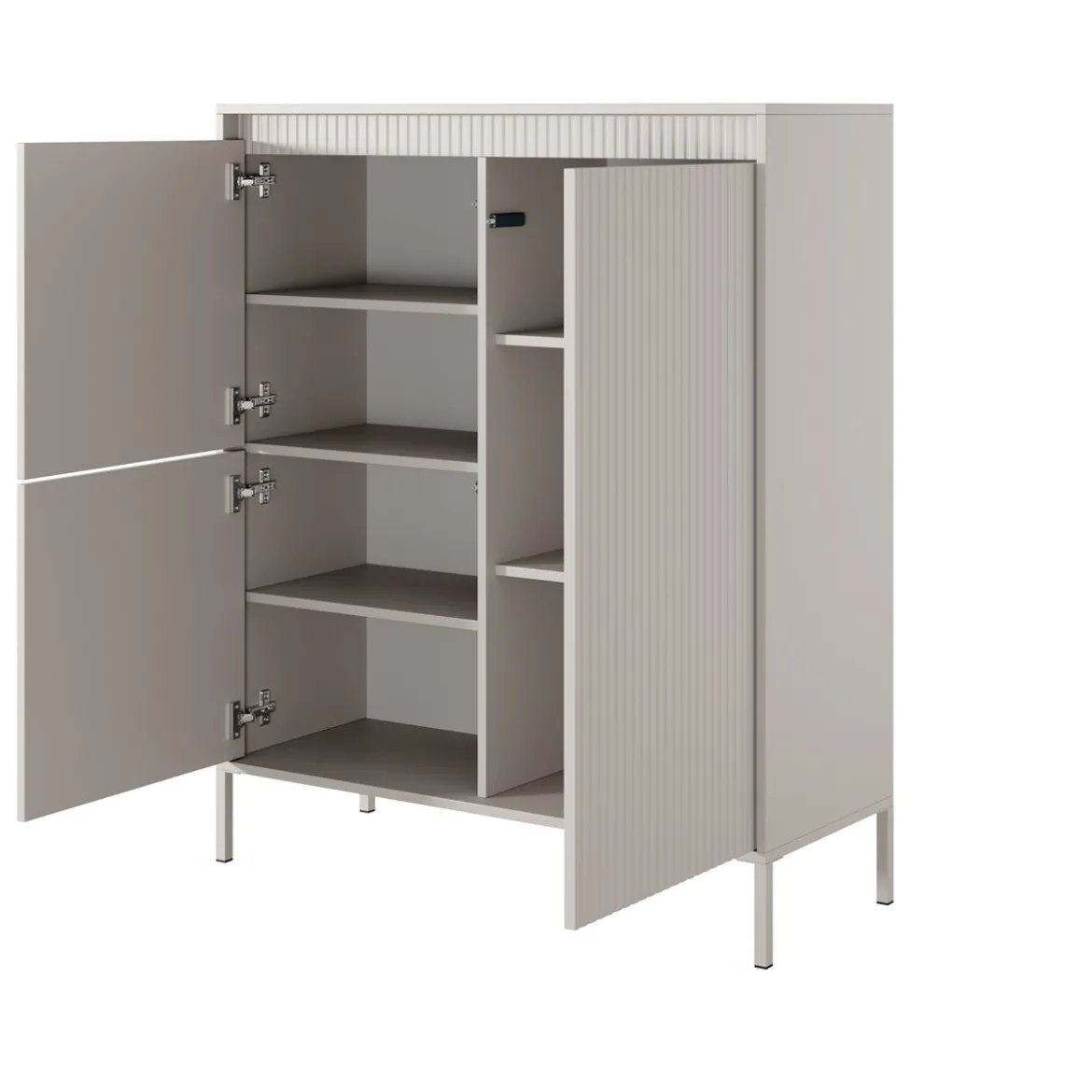 Gharbo beige mobile alto 3 ante colore beige opaco dogato cm h1234 l1035 p395