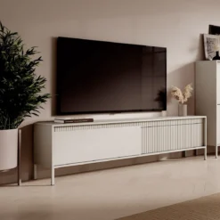Gharbo beige porta tv colore beige opaco dogato 2 ante ribalta cm h534 l1871 p.395