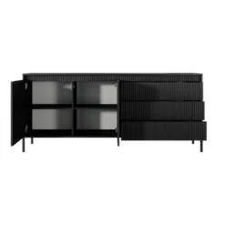 Gharbo black madia 2 ante 3 cassetti colore nero opaco dogato cm h814 l1871 p395