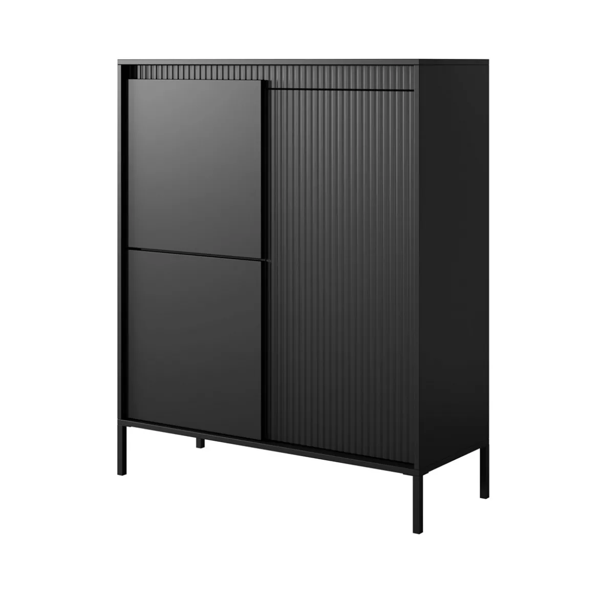 Gharbo black mobile alto 3 ante colore nero opaco dogato cm h1234 l1035 p395