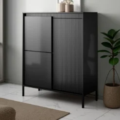 Gharbo black mobile alto 3 ante colore nero opaco dogato cm h1234 l1035 p395