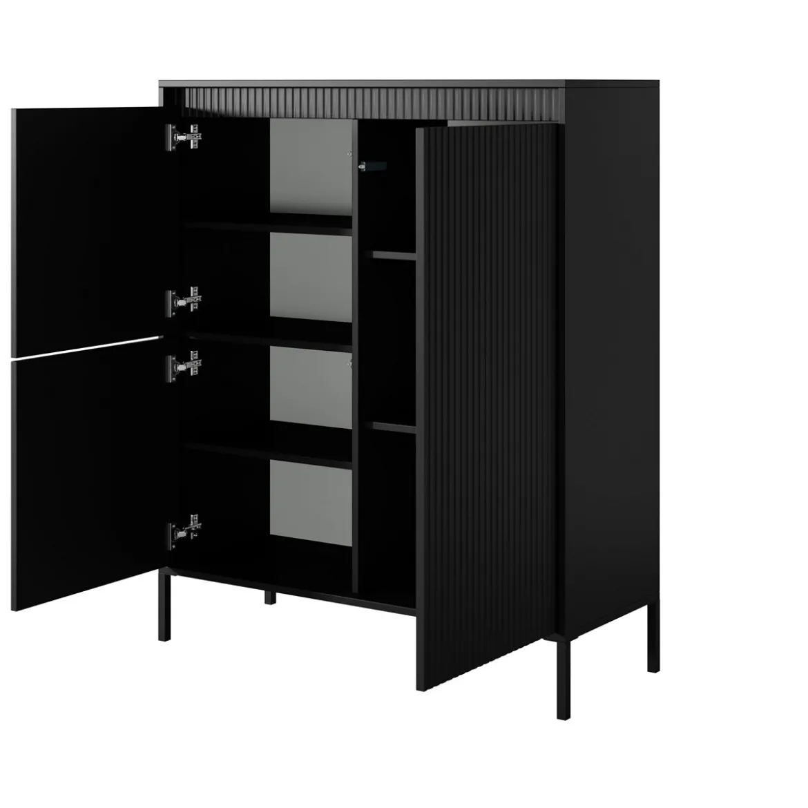 Gharbo black mobile alto 3 ante colore nero opaco dogato cm h1234 l1035 p395