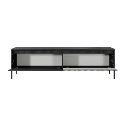 Gharbo black porta tv colore nero opaco dogato 2 ante ribalta cm h534 l1871 p395