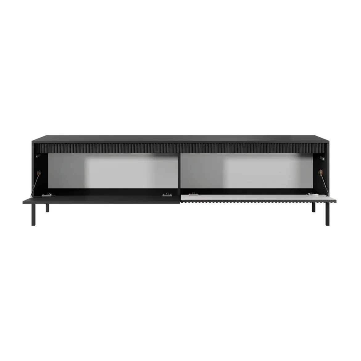 Gharbo black porta tv colore nero opaco dogato 2 ante ribalta cm h534 l1871 p395