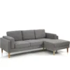 Giada divano angolare rivestito in tessuto grigio l230 p85/148 h85 cm