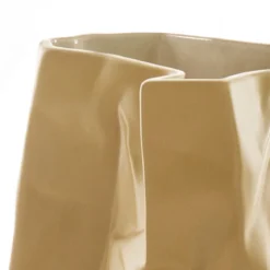 Glauko vaso in ceramica colore marrone chiaro finitura opaca 14x14x18 cm