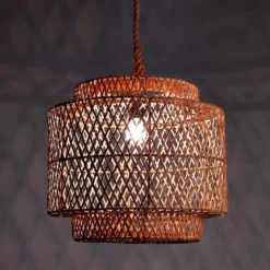 Great lampadario in rattan d55xh47 cm