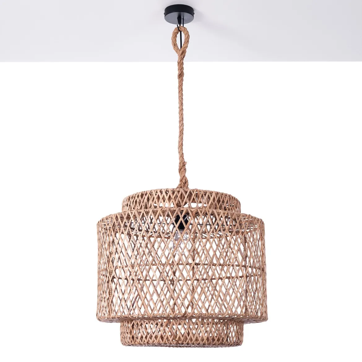Great lampadario in rattan d55xh47 cm