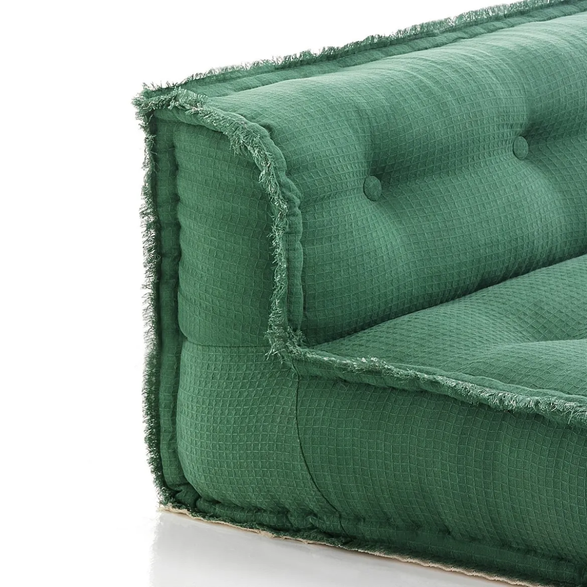 Green elemento angolare rivestimento cotone nido d'ape verde dimensioni l80 p80 h40 cm