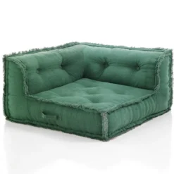 Green elemento angolare rivestimento cotone nido d'ape verde dimensioni l80 p80 h40 cm