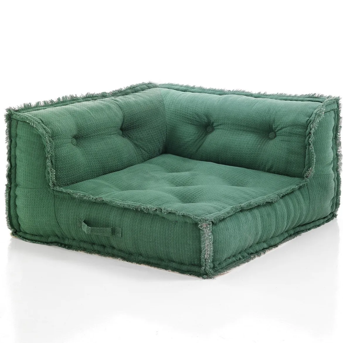 Green elemento angolare rivestimento cotone nido d'ape verde dimensioni l80 p80 h40 cm