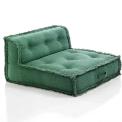 Green elemento centrale rivestimento cotone nido d'ape verde dimensioni l80 p80 h40 cm