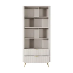 Gretha beige libreria colore beige opaco 2 cassetti h1938 l882 p38