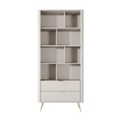 Gretha beige libreria colore beige opaco 2 cassetti h1938 l882 p38