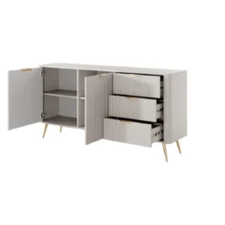 Gretha beige madia 2 ante 3 cassetti colore beige opaco h812 l1632 p38