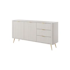 Gretha beige madia 2 ante 3 cassetti colore beige opaco h812 l1632 p38