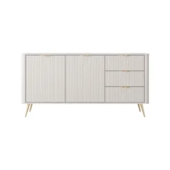 Gretha beige madia 2 ante 3 cassetti colore beige opaco h812 l1632 p38