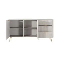 Gretha beige madia 2 ante 3 cassetti colore beige opaco h812 l1632 p38