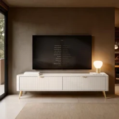 Gretha beige porta tv colore beige opaco 2 ante a ribalta h512 l1632 p38