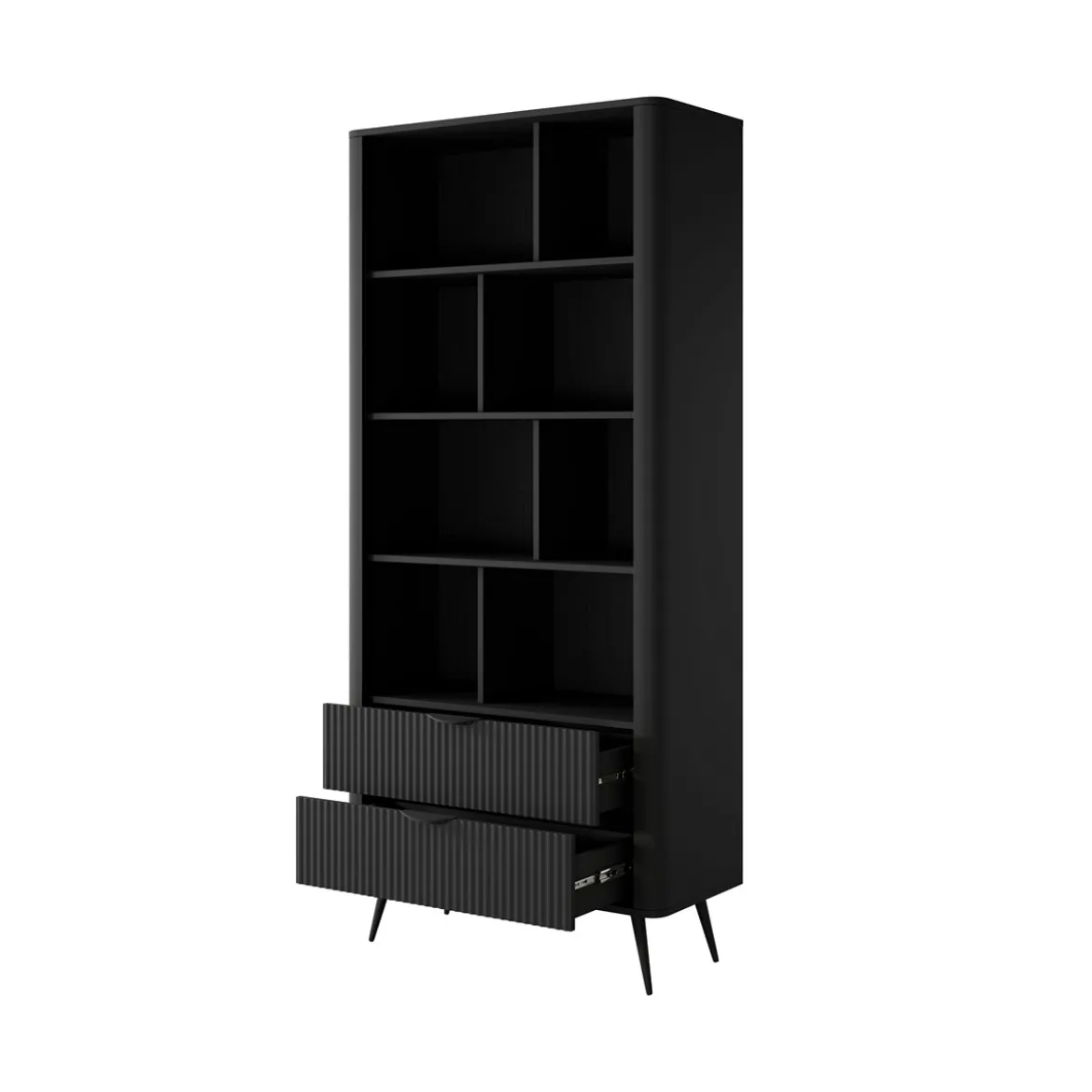 Gretha black libreria colore nero opaco 2 cassetti h1938 l882 p38