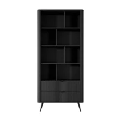 Gretha black libreria colore nero opaco 2 cassetti h1938 l882 p38