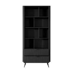 Gretha black libreria colore nero opaco 2 cassetti h1938 l882 p38