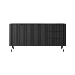 Gretha black madia 2 ante 3 cassetti colore nero opaco h812 l1632 p38