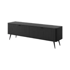 Gretha black porta tv colore nero opaco 2 ante a ribalta h512 l1632 p38