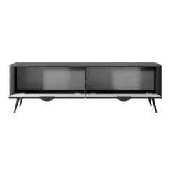 Gretha black porta tv colore nero opaco 2 ante a ribalta h512 l1632 p38