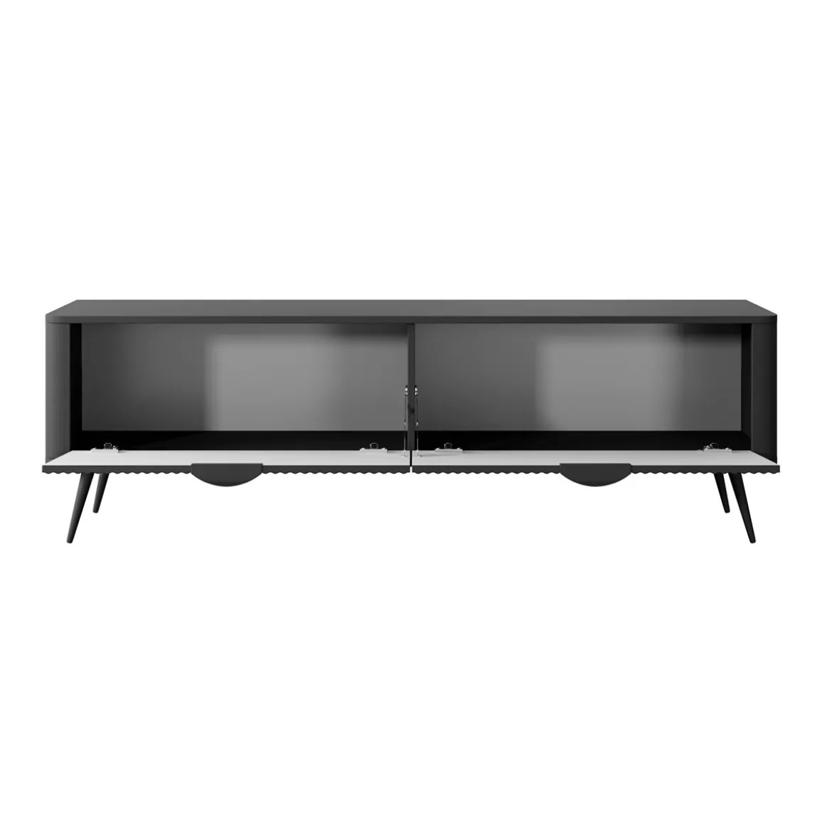 Gretha black porta tv colore nero opaco 2 ante a ribalta h512 l1632 p38