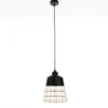 Grid lampadario in metallo verniciato nero opaco griglia colore rame d26 h36 cm