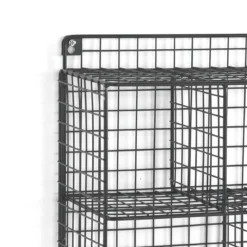 Grid organizer da parete 5 scomparti in acciaio nero opaco 30x15xh40 cm