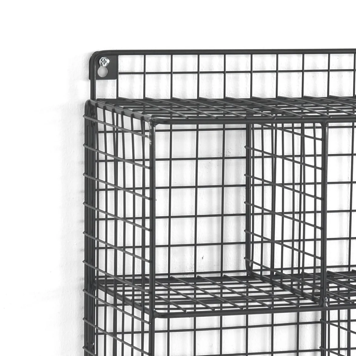 Grid organizer da parete 5 scomparti in acciaio nero opaco 30x15xh40 cm