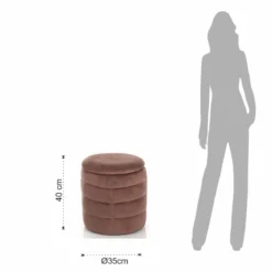 Gum powder pink pouf imbottito contenitore in microfibra effetto velluto rosa cipria d35xh40 cm