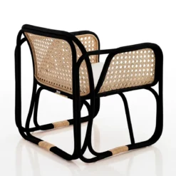 Hamsa black poltroncina in rattan cm l68 p68 h76 adatto per ambienti interni esterni