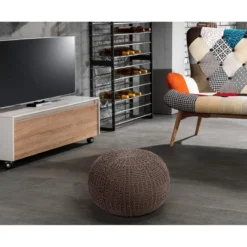 Handy grey pouf 100% cotone grigio / tortora d43xh32 cm