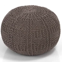 Handy grey pouf 100% cotone grigio / tortora d43xh32 cm