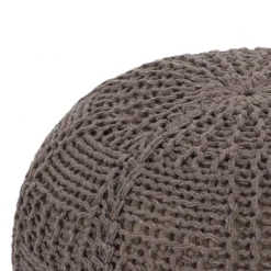 Handy grey pouf 100% cotone grigio / tortora d43xh32 cm