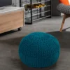 Handy light blue pouf 100% cotone azzurro d43xh32 cm