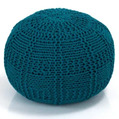 Handy light blue pouf 100% cotone azzurro d43xh32 cm