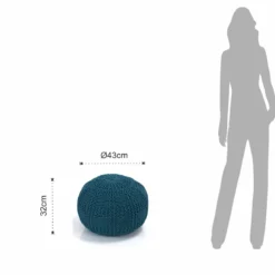 Handy light blue pouf 100% cotone azzurro d43xh32 cm