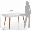 Harley Tavolo / Scrivania top con vano verniciato Bianco Semilucido e gambe in Legno Massello finitura Rovere, 130 x 70 x h 78 cm