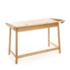Henny scrittoio porta pc consolle piano impiallacciato rovere in legno massello tinto rovere 113x60xh80 cm