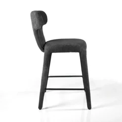 Herd Antracite Home sgabello imbottito tessuto antracite effetto melange completamente rivestito h94 l48 p55 seduta h65