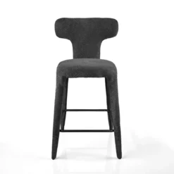 Herd Antracite Home sgabello imbottito tessuto antracite effetto melange completamente rivestito h94 l48 p55 seduta h65