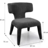 Herd Antracite poltrona Imbottita tessuto antracite effetto melange completamente rivestita h80 l67 p75
