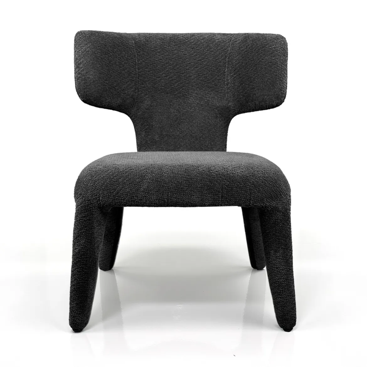 Herd Antracite poltrona Imbottita tessuto antracite effetto melange completamente rivestita h80 l67 p75