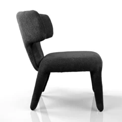 Herd Antracite poltrona Imbottita tessuto antracite effetto melange completamente rivestita h80 l67 p75