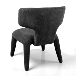 Herd Antracite poltrona Imbottita tessuto antracite effetto melange completamente rivestita h80 l67 p75