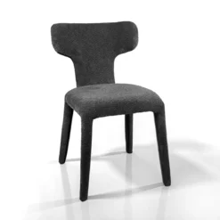 Herd Antracite sedia Imbottita tessuto antracite effetto melange completamente rivestita h81 l50 p60